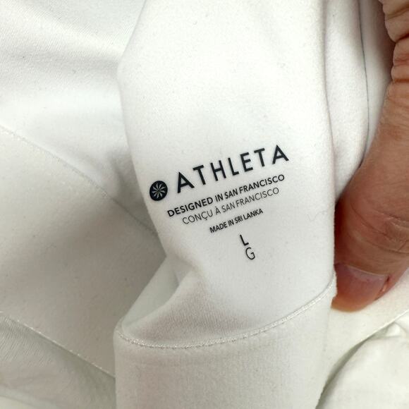 Athleta Conscious Crop Cut Out Sports Bra Crop Top In White Size Large D DD New - Picture 13 of 14